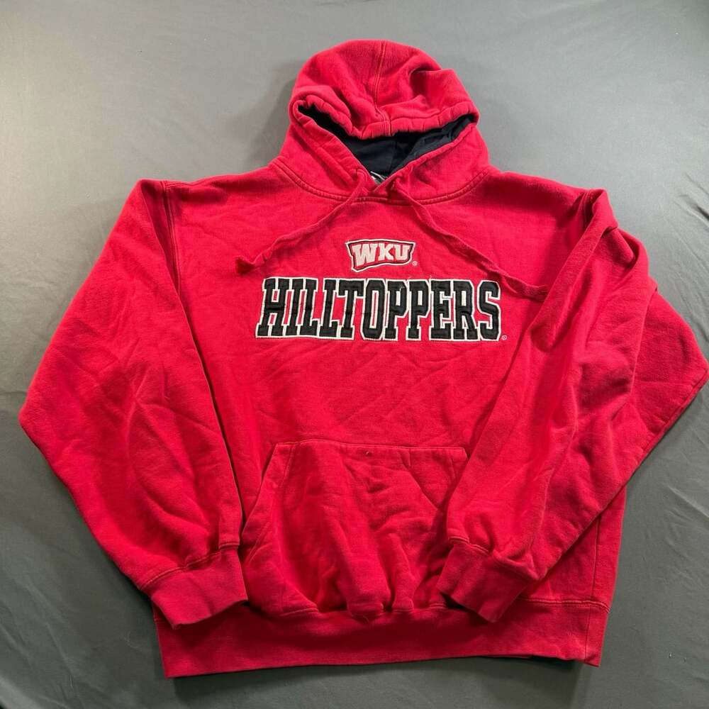 WKU Hilltoppers Stadium Athletics Hoodie Men’s Large Red Embroidered College